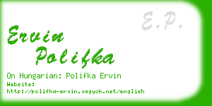 ervin polifka business card